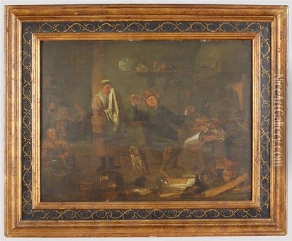 An Alchemist And His Family Oil Painting - Matheus van Helmont