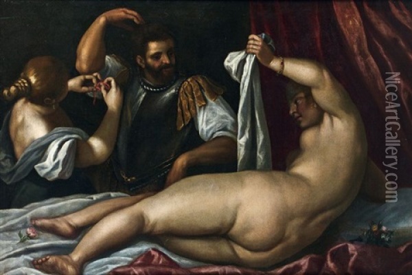 Mars Et Venus Oil Painting - Jacopo Palma il Giovane