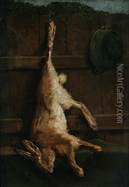 Still Life With Hare Oil Painting - Louis A. Dubois