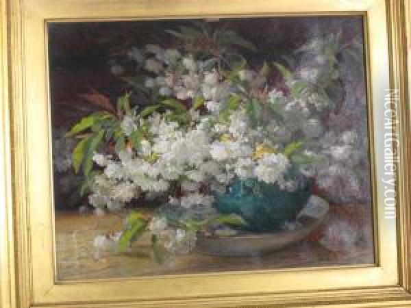 Cherry-blossom Oil Painting - William Jabez Muckley