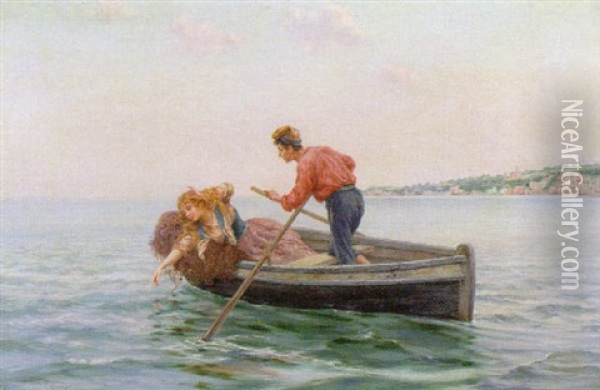 The Fisherman's Serenade Oil Painting - Pietro Gabrini