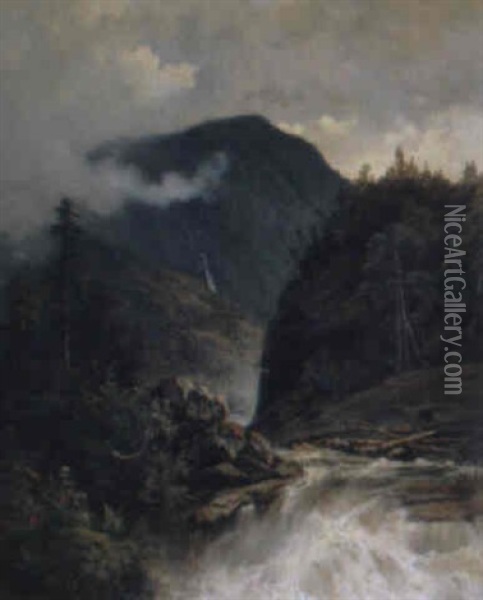 Landskap Fran Hallingdalen Oil Painting - Josephina Holmlund