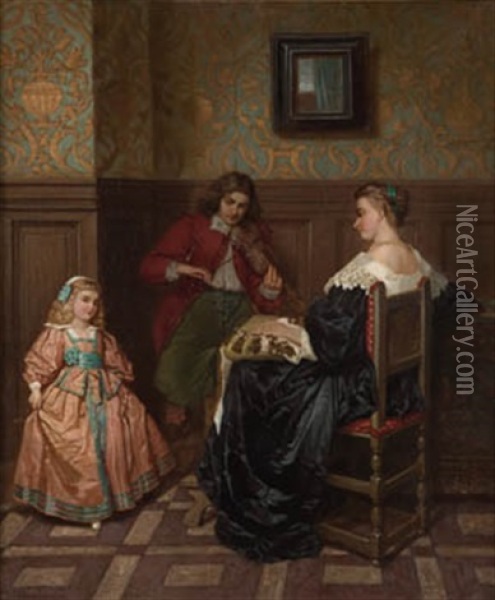 Tertulia Musical Oil Painting - Victoriano Codina Y Langlin