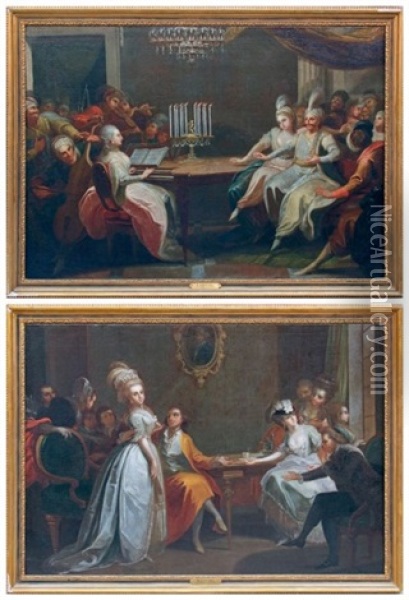 Scenes De Concert Oriental Oil Painting - Johann Josef Karl Henrici