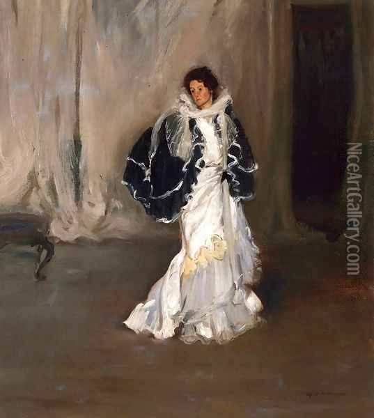 The Black Cape 1901-1904 Oil Painting - Alfred Henry Maurer