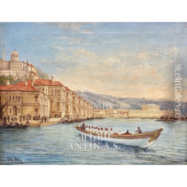 Dolmabahce Sarayi Ve Saltanat Oil Painting - Otto Pilny