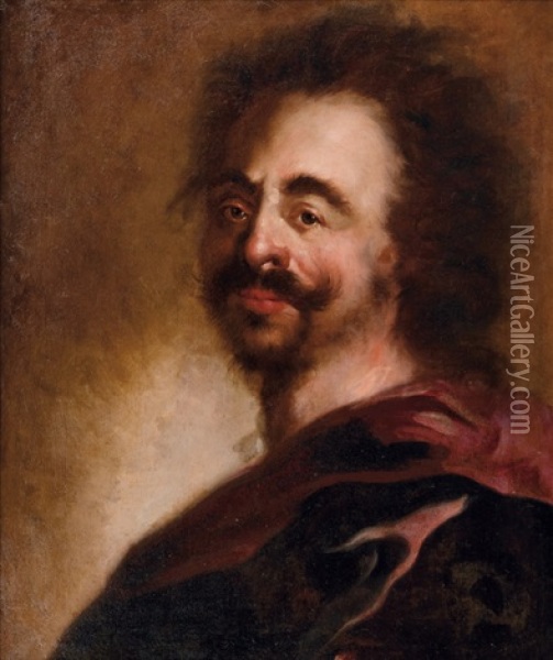 Pasticcio Portrait Of Tsar Peter The Great Oil Painting - Anthoni Schoonjans