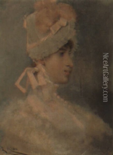 La Reina Maria Cristina Oil Painting - Francisco Miralles y Galup