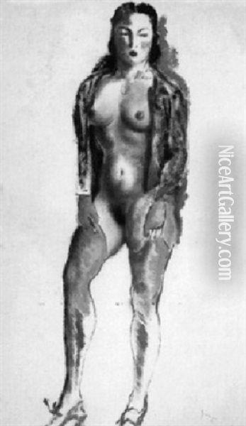 Standing Nude Oil Painting - Emil Ganso