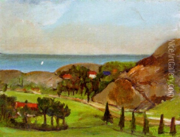 Sydlandskt Landskap Oil Painting - Ivan Ivarson