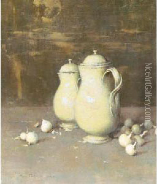 The Leeds Jug Oil Painting - Emil Carlsen