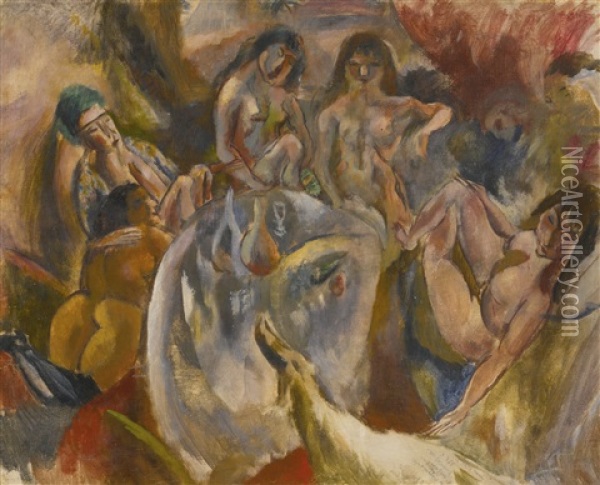 L'attente De L'enfant Prodigue Oil Painting - Jules Pascin