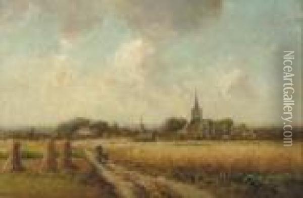 Summer: The Outskirts Of Ede, Seen From The Paaschberg Oil Painting - Jan Hillebrand Wijsmuller