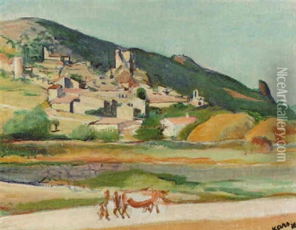 Rochemaure Ardeche Oil Painting - Georges (Karpeles) Kars
