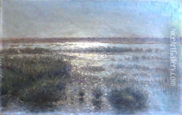 Reflets De Lune Sur Un Etang Oil Painting - Per Ekstroem