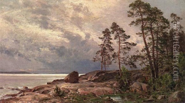 Efter Regnet Oil Painting - Magnus Hjalmar Munsterhjelm