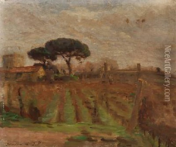 Landscape From Terracina, Italy Oil Painting - Julius Paulsen