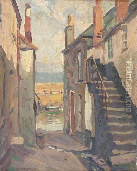 A Peep Of The Harbour Oil Painting - William Todd Brown