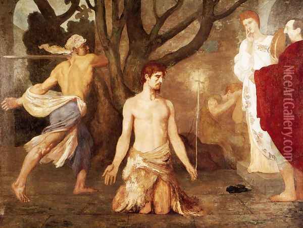 The Beheading of St John the Baptist c. 1869 Oil Painting - Pierre-Cecile Puvis De Chavannes