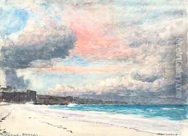 The Coral Beach, Barbados Oil Painting - Albert Goodwin