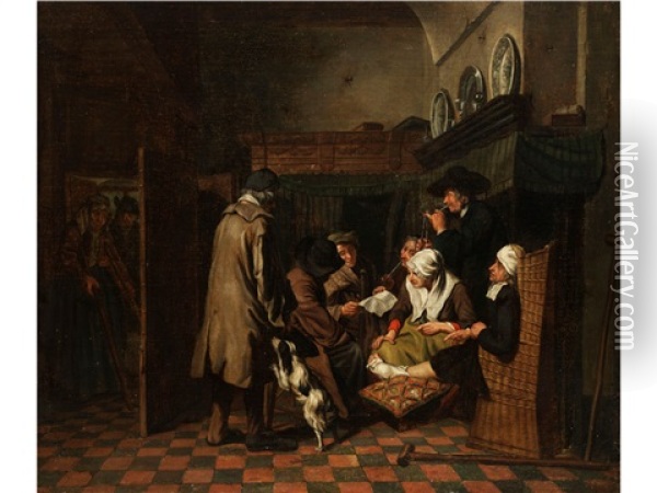 Die Verlesung Eines Briefes Oil Painting - Jan Josef Horemans the Younger