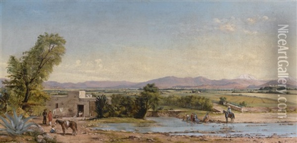 City Of Mexico From The Hacienda De Los Morales Oil Painting - Conrad Wise Chapman