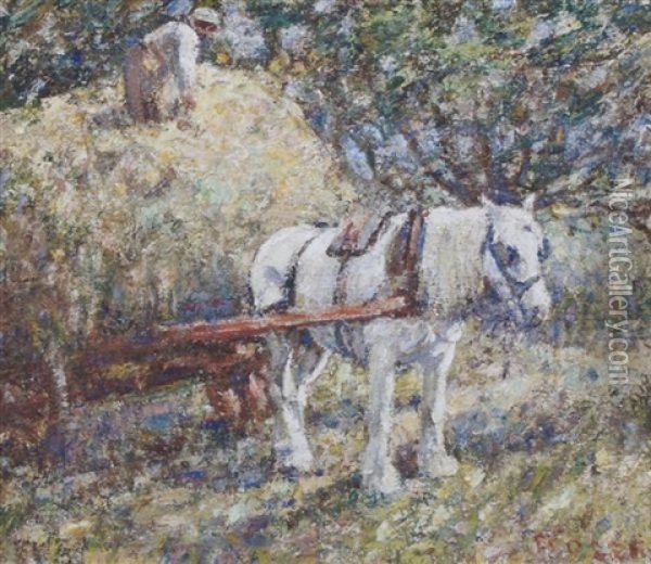 The Hay Cart Oil Painting - Harry Fidler