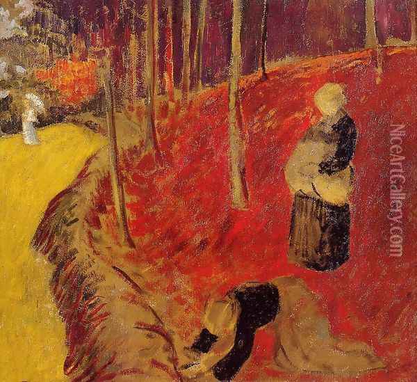 The Fern Harvesters in the Boid d'Amour at Pont Aven Oil Painting - Paul Serusier