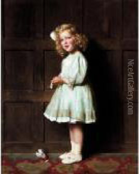 Little Miss Mischief Oil Painting - Frank Percy Wild