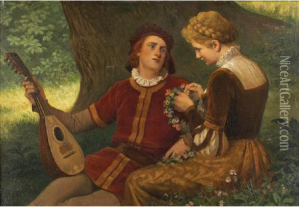 Afternoon Serenade Oil Painting - Antonio Lonza