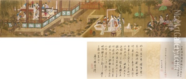 Yang Guifei Sortant Du Bain Oil Painting -  Qiu Ying