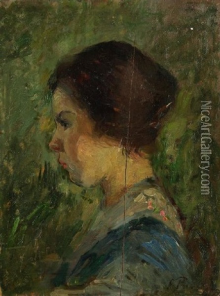 La Fille Du Peintre Oil Painting - Elie Anatole Pavil