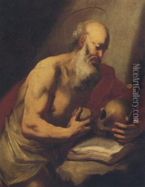 S. Girolamo In Meditazione Oil Painting - Pietro Francesco Guala