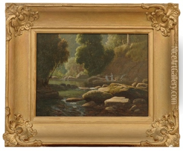 On The Erskine River, Lorne Oil Painting - John Mather