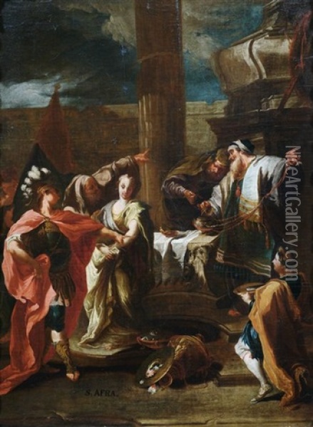 Das Opfer Der Polissena Oil Painting - Giovanni Battista Pittoni the younger