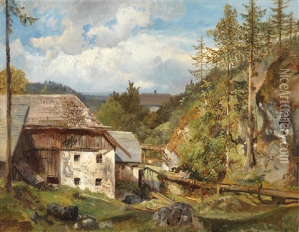 Die Waldmuhle Oil Painting - Emil Jacob Schindler