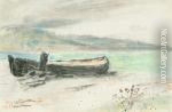 Study Of A Boat Oil Painting - Hercules Brabazon Brabazon