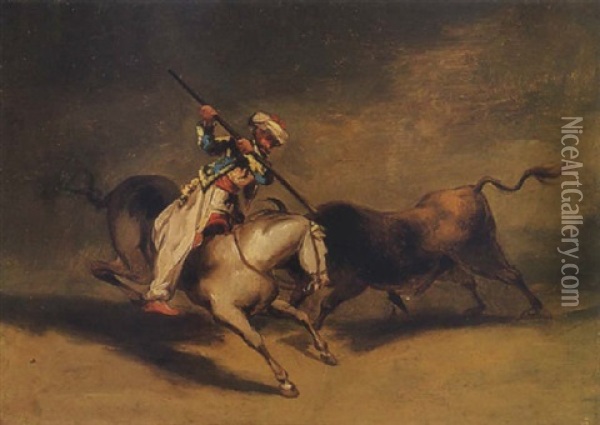 El Animoso Moro Gazul Oil Painting - Eugenio Lucas Velazquez