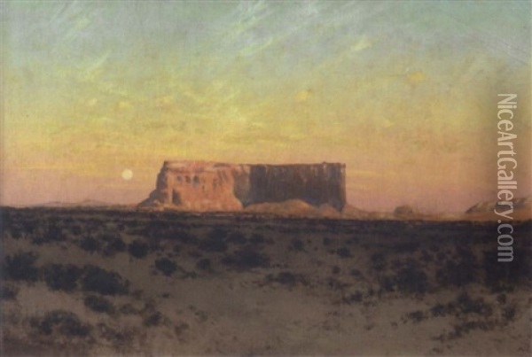 Butte Cliff At Sunset Oil Painting - Charles Dorman Robinson