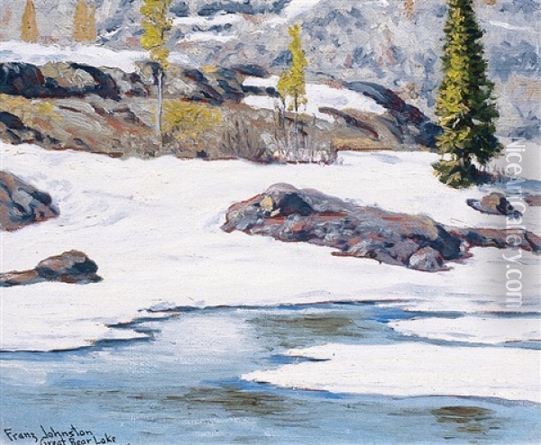 Spring On Silver Island, Great Bear Lake, N.w.t. Oil Painting - Francis Hans Johnston