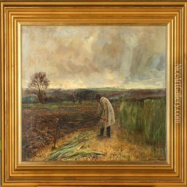 Harvest Scene Oil Painting - Claude Hayes