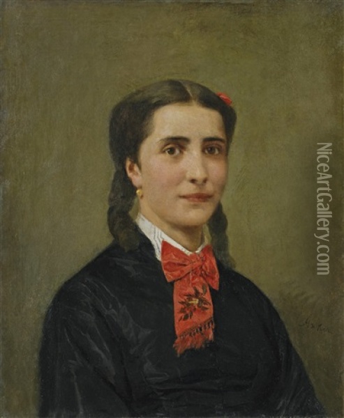 Bildnis Pauline Imer-fevoz Oil Painting - Albert Anker