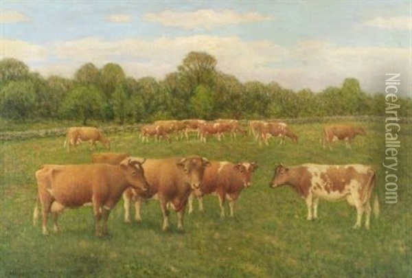 At Pasture Oil Painting - George Arthur Hays