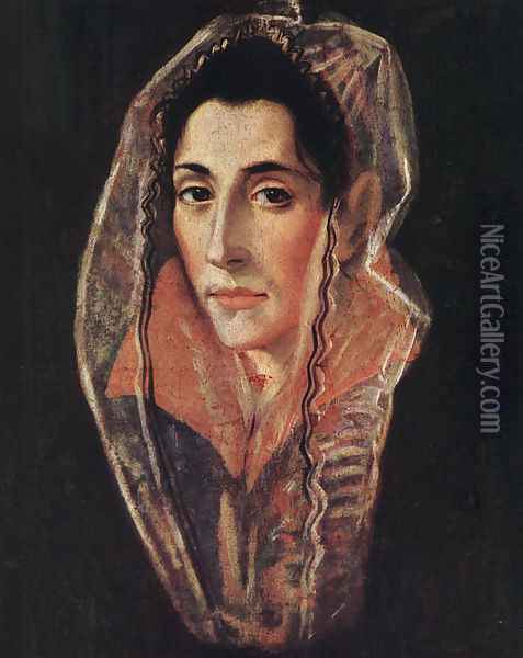 Portrait of a Lady, 1594-1601 Oil Painting - El Greco (Domenikos Theotokopoulos)