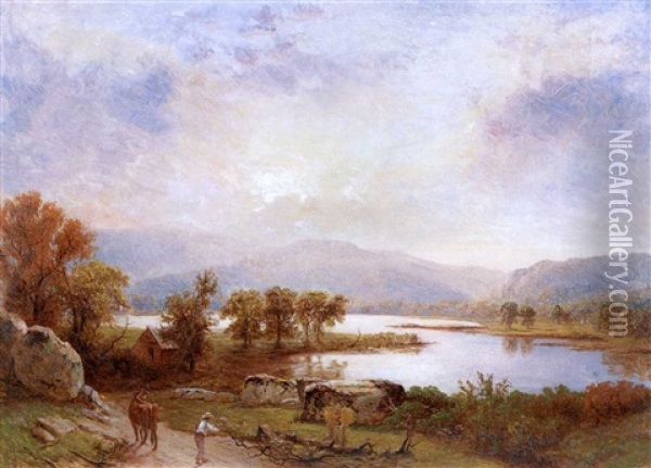 Landscape Near Greenwood Lake, New Jersey Oil Painting - Jasper Francis Cropsey