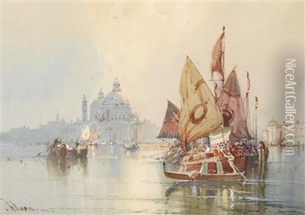 A Grey Day In Venice Oil Painting - William Knox