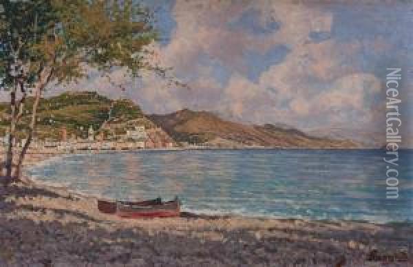 Il Golfo Di Noli Oil Painting - Enrico Reycend