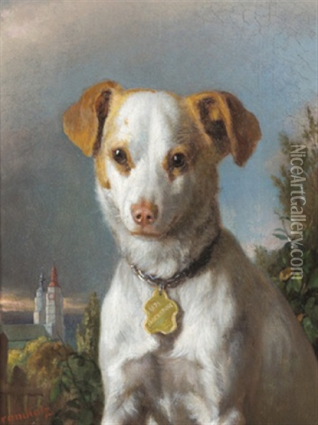 Ein Hund Aus Jagerndorf Oil Painting - Ferdinand Krumholz