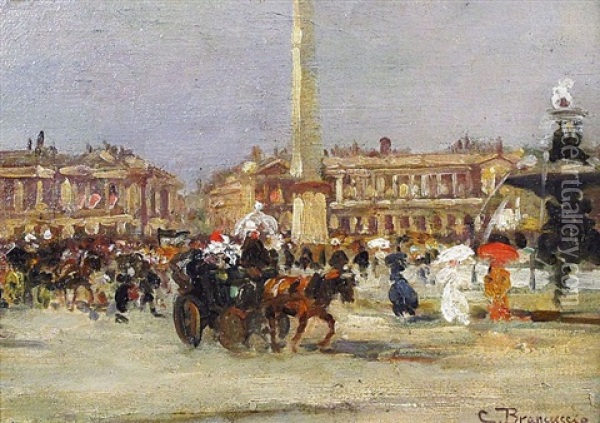 Place De La Concorde Oil Painting - Carlo Brancaccio