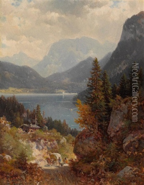 Blick Auf Den Walchensee Oil Painting - Ludwig Sckell